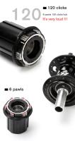 TANKE 120 Click Hub 6 Rodamientos Para Bicicleta De Montaña MTB Frente Y Trasero 28 32 36 Agujeros QR Thru-axle Disc Brake Hubs HG - details 2