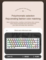 Teclado Mecánico DK68 Punk Con Iluminación RGB Dinámica 68 Teclas Conexión Bluetooth Tri-modo APAYADO Full-key Hot-swap - details 5