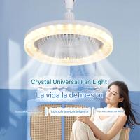 Ventilador de techo Pequeño con Luz, Modern VENTILADOR DE Techo de cristal de 10 Luces, 3 temperaturas de color y velmodades de Viento ajustables, ventilador de techo LED E27 para baño, dormitorio, garaje y habitación infantil, Blanco. - details 3