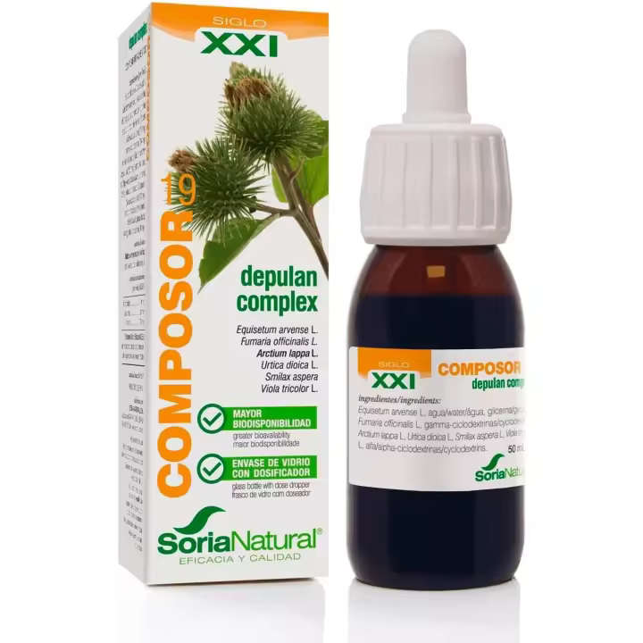 Soria Natural Composor 19 Depulan Complex- Favorece la Desintoxicación, Limpieza Interna - Mejora la Función Hepática y Renal - Botella de 50ml - 1