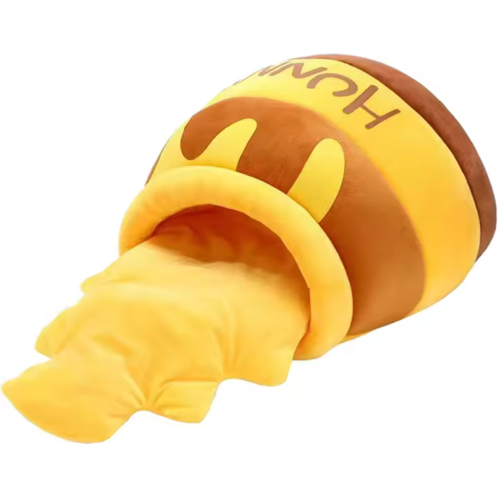 Cama para gatos con forma de tarro de miel, nido cómodo, base antideslizante, caseta de dibujos animados antideslizante, cama para gatos, cojín extraíble, cama cueva para dormir - 1