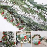 Guirnalda De Navidad Con Bayas Rojas Y Conos De Pino Adorno Decorativo Para Fiesta Bodas Y Estufa Regalo De Artesanía Artificial - details 0
