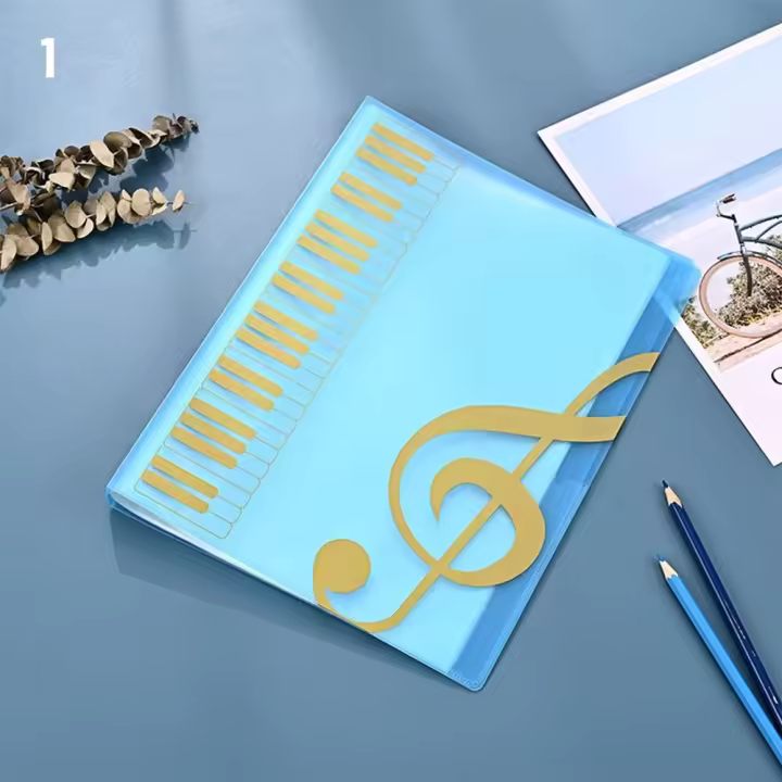 Carpeta De Música A4 Con 40 Hojas Para Piano Organizador De Documentos Y Práctica De Papel Musical Multicapa - 1