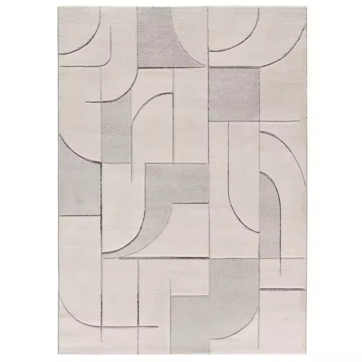 ATTICGO Alfombra de Interior Estilo Geométricas en Crema - LENA 40269 | 80X150, 120X170, 160X230, 200X290 cm - 1