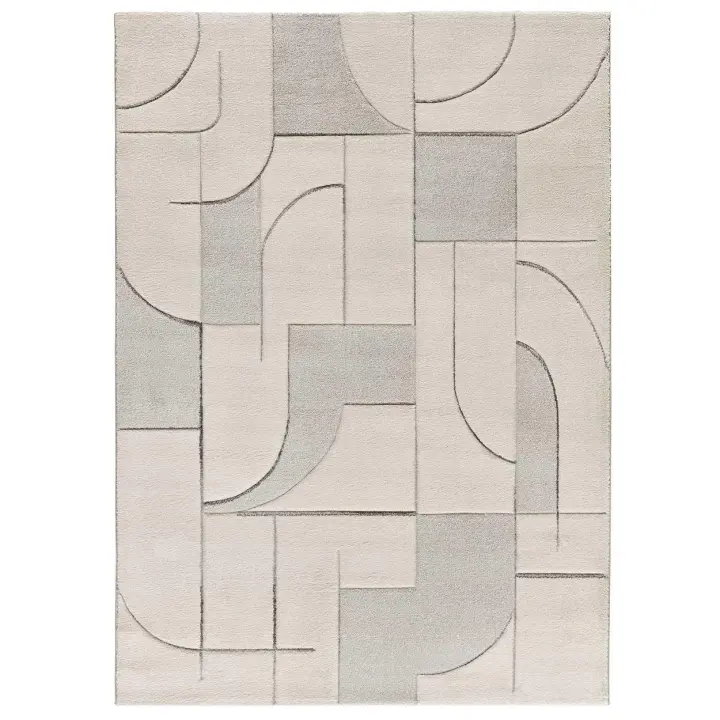 ATTICGO Alfombra de Interior Estilo Geométricas en Crema - LENA 40269 | 80X150, 120X170, 160X230, 200X290 cm - 1