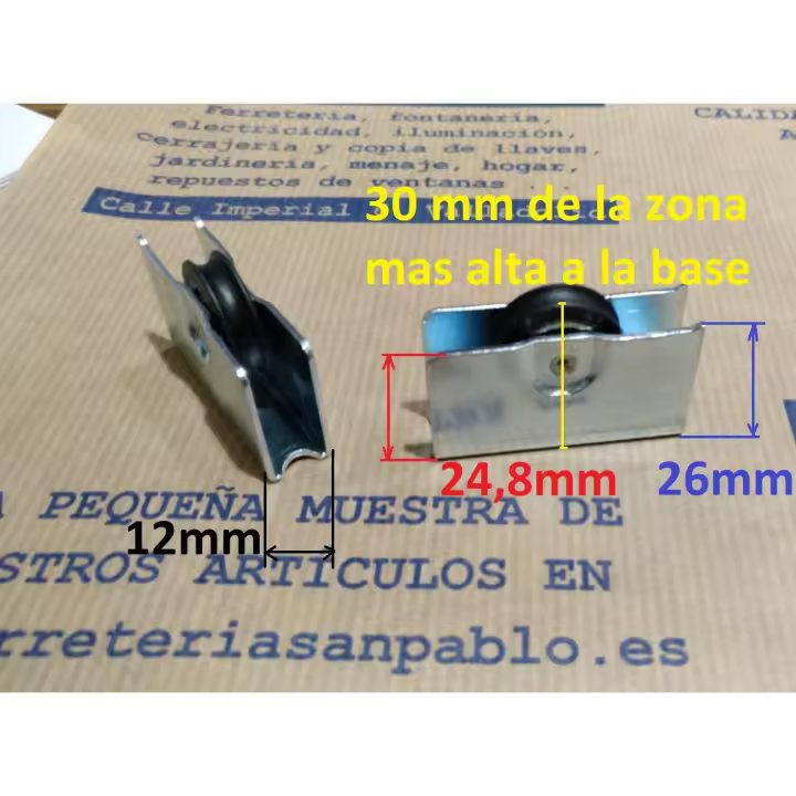 10 RUEDAS DE VENTANA O PUERTA CORREDERA M300 PARA RECAMBIO DE CORREDERAS DE ALUMINIO - 1