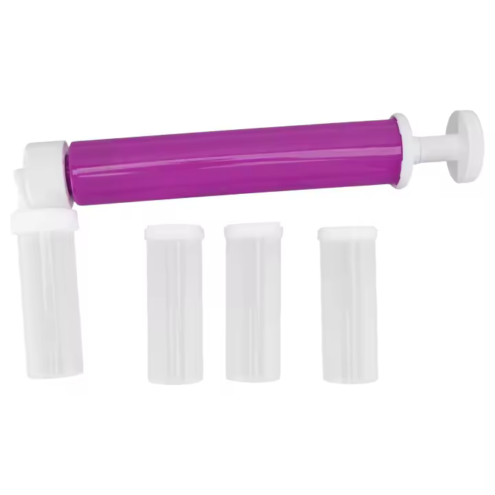 Aerógrafo manual para tartas, bricolaje, varios colores, a prueba de fugas, bomba de aerógrafo de plástico para tartas con tanque transparente para tartas, morado - 1