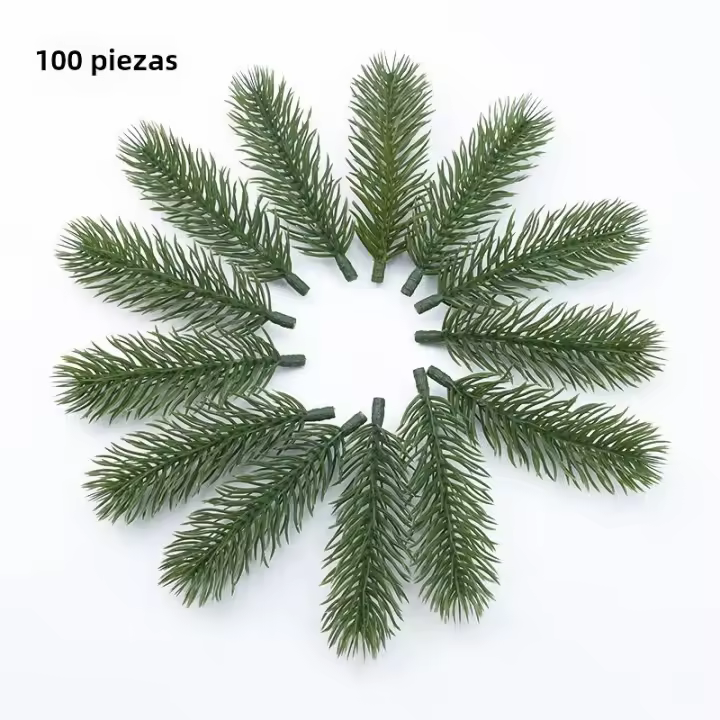 100pcs Ramas De Pino Artificiales De 10cm Para Decoración De Navidad Guirnalda De Navidad Árbol De Navidad DIY Plástico - 1