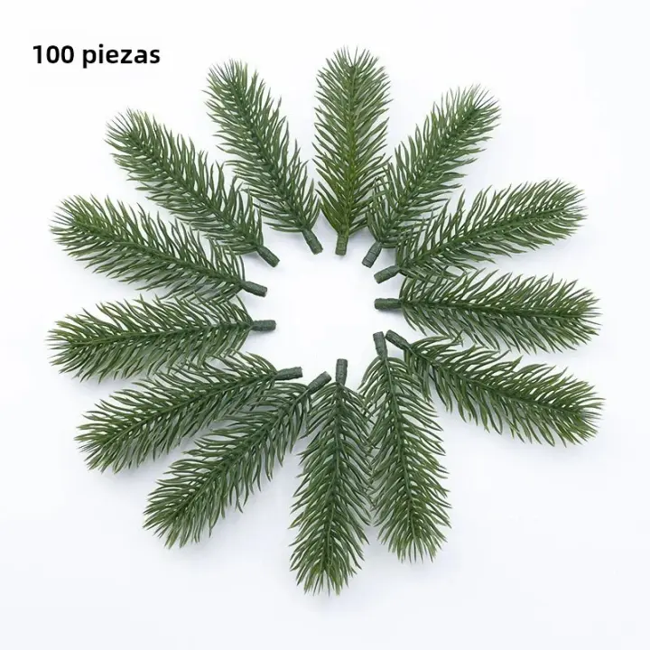 100pcs Ramas De Pino Artificiales De 10cm Para Decoración De Navidad Guirnalda De Navidad Árbol De Navidad DIY Plástico - 1