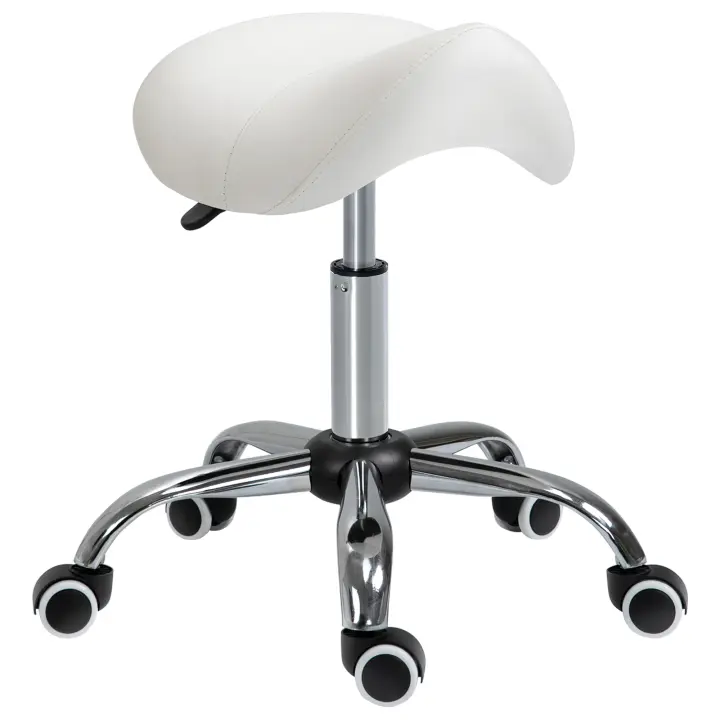 HOMCOM Silla Trabajo Taburete Ruedas Giratorias Taburete Cosmetica Dentista Peluqueria - 1