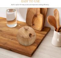 Azucarero Redondo de Madera con Tapa y Cuchara – Capacidad 250 ml – Diseño Natural Decorativo para Cocina – Tratado con Aceite de Linaza – Ideal para Regalo y Uso Diario - details 2