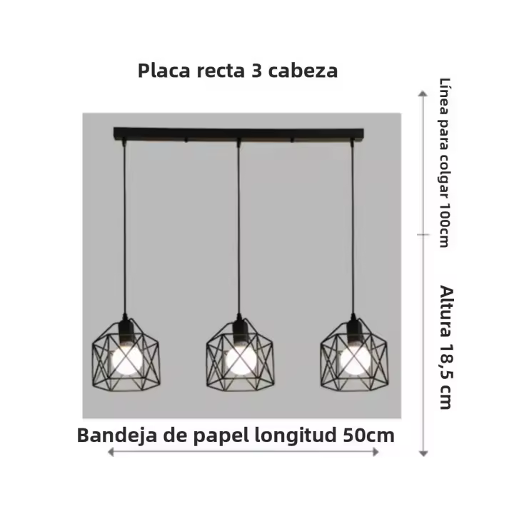 Colgante De Hierro Creativo Nórdico Con Solapa Simple Y Moderno Para Decoración De Sala De Estar Barra Comedor Dormitorio - 1