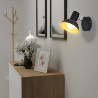 vidaXL Lámparas de pared para 2 bombillas E27 negra dorada 2 unidades - details 2