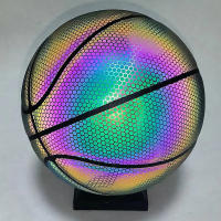 Baloncesto Luminoso Reflectante Holográfico Balón De PU Resistente Al Desgaste Juego Deportivo Nocturno Para Partidos De Fútbol - details 2