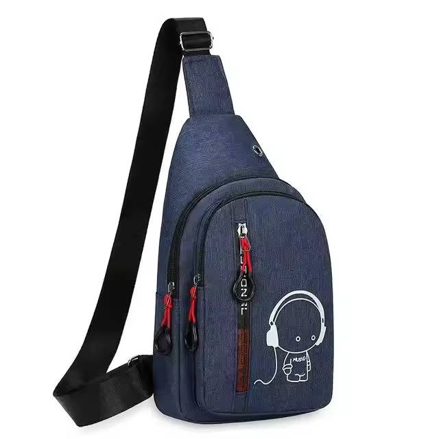 Bolsa De Pecho Para Hombres De Gran Capacidad Unisex Para Deportes Al Aire Libre Y Ocio Estilo Crossbody Monedero De Nylon - 1