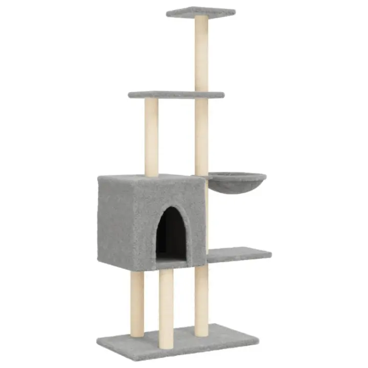 Rascador para Gatos con postes de ISAL gris Claro 145 cm - 1