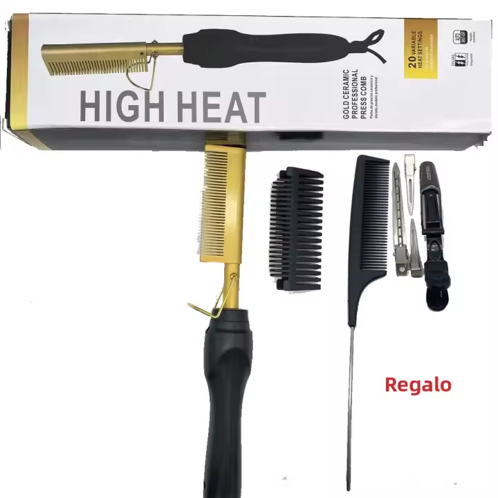 Set De Cepillo Calentador Para Pelo Eléctrico Herramientas De Estilo 25W-39W Tamaño 30*4.6*5.5CM Ajuste Digital De Temperatura Hasta 220°C Uso Seco Y Húmedo - 1