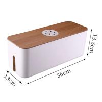 Caja De Almacenamiento De Cable De Madera Caso De Almacenamiento De Línea Eléctrica Organizador De Cargador Y Enchufe a Prueba De Polvo Para El Hogar - details 10