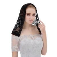Mantilla De Boda Estilo Español Para Mujer Vintage Lace Tradicional Cubierta De Cabeza Para Iglesia Católica Arc Forma Pañuelo Latín - details 6