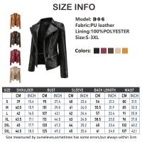 Chaqueta de cuero de Primavera para Mujer, Abrigo informal ajustado con Cremallera y solapa para Mujer - details 0