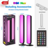 Luz De Ambiente LED RGB Controlada Por Voz Para Coche Multifuncional Con Control Remoto Inteligente Cambio De Color Decoración De Escritorio Negro Contemporáneo - details 1