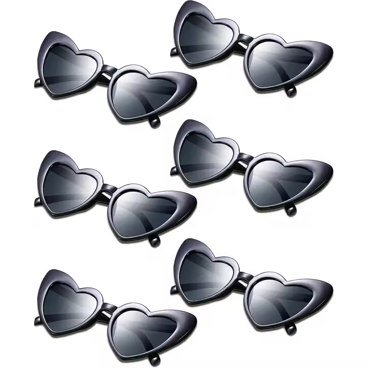 6 Pares de Gafas de Sol with forma de corazón, estilo Ojo de Gato, vintage Estilo, para Bodas, Fiesta de disfraces. - 1