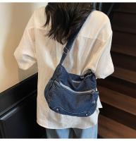 Bolso De Hombro Casual De Denim Lavado Resistente Al Desgaste Con Múltiples Bolsillos Y Gran Capacidad Para Mujer - details 46
