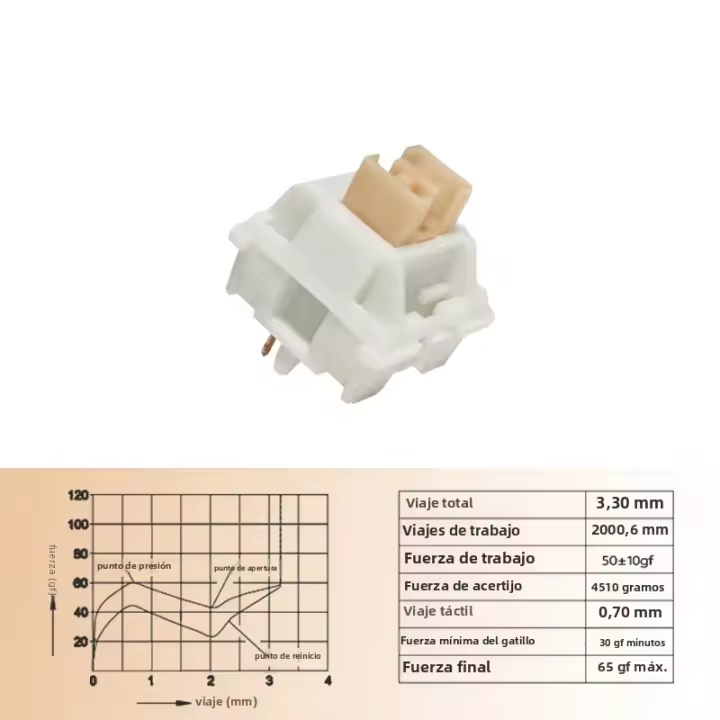 Interruptores Mecánicos Outemu Silent Peach V2 Upgrade Lemon V2 Lineales Y Táctiles 5 Pines Lubrificados Intercambiables Caliente Para Teclado Mecánico - 1