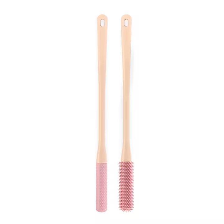 Cepillo De Limpieza Para Dedos De Pies Con Mango Largo 2pcs Esfuerzador De Pie De Silicona Suave Cepillo De Baño Para Ducha Auxiliar De Limpieza De Pies - 1