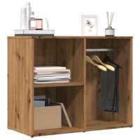 vidaXL Mueble vestidor madera ingeniería roble artesanal 80x40x65 cm en color Roble artisan/Madera antigua/Gris hormigón y más | almacenamiento funcional diseño moderno para baño dormitorio sala - details 0
