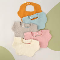 Bebé Bibs De Algodón Color Sólido Para Niños Y Niñas Toalla De Saliva Para Bebés Recién Nacidos Con Estilo Bandana Y Flor - details 2