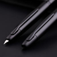 MAJOHN A1 Pluma Fuente Retráctil De Metálico Negro Mate Con Nib EF 0.4mm Para Estudiantes Y Regalos Incluye Convertidor - details 6
