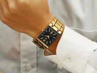 Reloj De Hombre WWOOR Oro Cuadrado Marca Top Lujo Reloj De Pulsera Acero Inoxidable Impermeable Movimiento De Cuarzo Romano - details 9