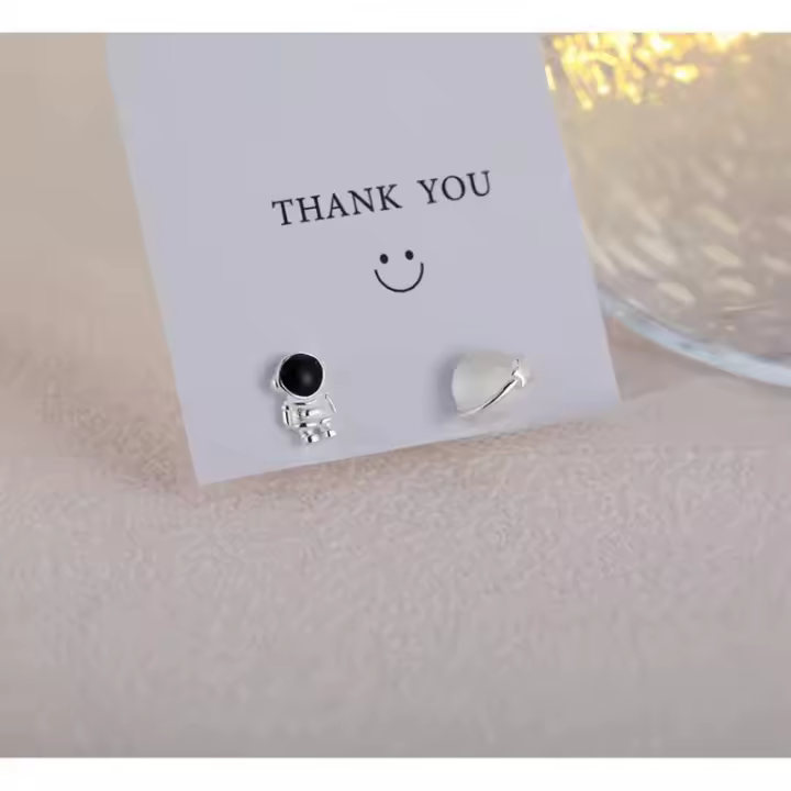 Pendientes Astronauta Espacial de Acero Inoxidable - Diseño Único - Pack de 2 Unidades - 1