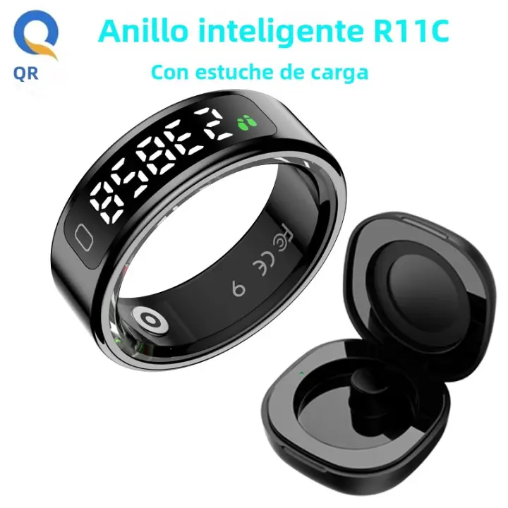 Anillo Inteligente R11C Con Pantalla De Mostrador Y Monitoreo De Salud Gestos De Pulsera Para Video/Tiktok Resistente Al Agua 1ATM Para Android IOS - 1