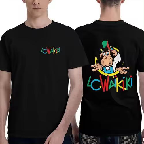Camiseta de Manga Corta, 100% Algodón, Ropa Unisex para Hombres y Mujeres en 5 Tallas, Camiseta Negra CON DOBLE ESTAMPADOS, Cuello redondo. - 1