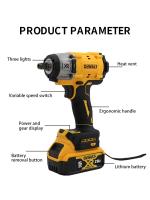 Llave De Impacto Eléctrica DeWalt 20V Torque Alto Compacta Con Velocidad Ajustable Herramienta De Taladro Potente Para Uso Comercial - details 1