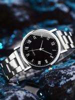 Reloj De Cuarzo Minimalista Para Hombres Y Mujeres 2PCS Set De Relojes Para Parejas Como Regalo Caso De Aleación Resistente Al Agua Estilo Casual - details 3