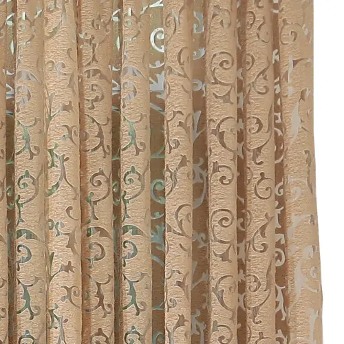 Leejoom Cortinas De Ojolet Lujo Europeo Para Sala De Estar Floral Jacquard Tulle 1PC Translúcida Instalación Exterior Polyester - 1