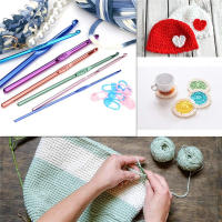 Kit De Crochet KOVEEN Con 100 Piezas Tamaños Variados Aleación De Aluminio Agujas De Tejer Acero Inoxidable Fundas De Cuero Herramientas De Tejer - details 6