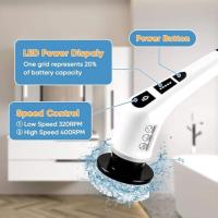 Cepillo de limpieza eléctrico, fregador giratorio eléctrico, 9 cabezales de cepillo, cepillo de limpieza de ducha recargable, mango ajustable para baño, bañera, piso, ventana, estufa - details 2