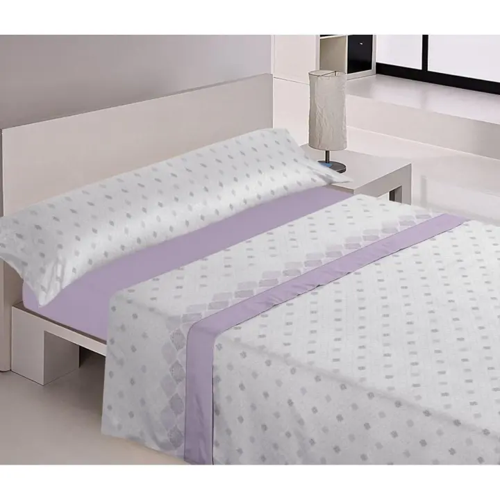 Juego de Sábanas de Verano Microfibra 3 Piezas - Extra Suaves - Margarita Malva - ( Articulo Rotativo) Mercatienda.es - 1
