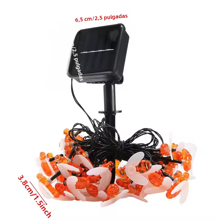 Nueva Luz De Enredadera De Hadas Solar Cabeza De Abeja 20leds 30leds Para Jardín Fuente Patio Navidad Guirnalda De Luces Exteriores - 1