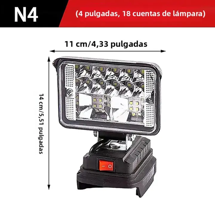 Lámpara De Trabajo LED Para Batería Makita 18V Luz De Emergencia Portátil Farol Para Camping Lámpara De Inundación 3/4 Pulgadas - 1