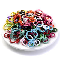 5pcs Gancho De Fruta En Forma De Manzana Con Cierre De Tostón Para Hacer Anillos De Llaveros Y Accesorios De Joyería Hechos De Metal - details 2