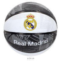 Real Madrid Balón con Escudo Blanco y Negro, Balón de Baloncesto Producto Oficial Real Madrid CF, Balón de Basketball Ball Grande Talla 7 Ø24cm, Regalo Cumpleaños, Navidad, Reyes , Se envía 1 Balón de Real Madrid (DESINFLADO) - details 3