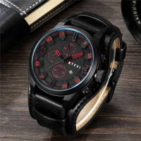 Reloj Retro Para Hombre De Lujo Con Correa De Cuero PU Reloj De Pulsera Militar Táctico De Gran Dial Calendario Completo Movimiento De Cuarzo - details 5