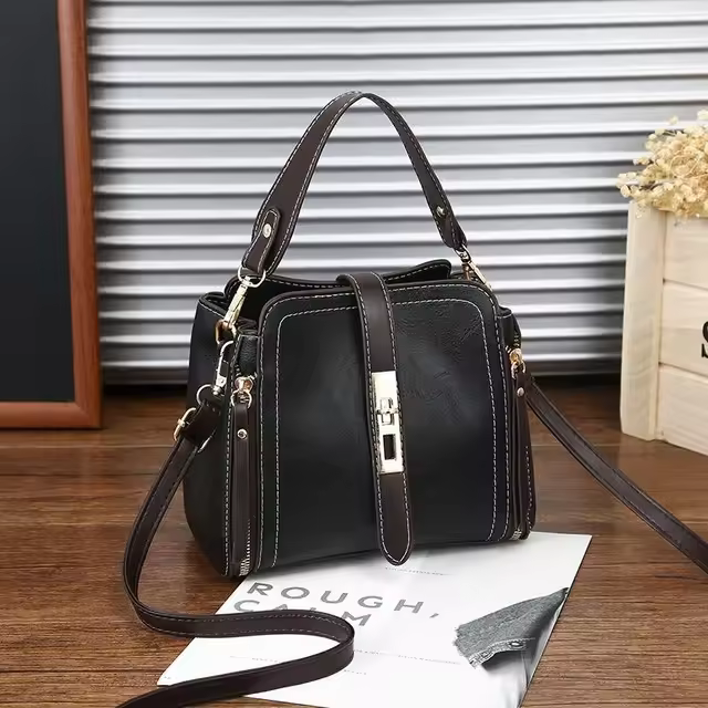 Bolso De Hombro PU Para Mujer Yogodlns Moda Pequeño Bolso Cruzado Vintage Con Cierre De Hebilla Bolsa Mensajera Con Lazo Interior - 1