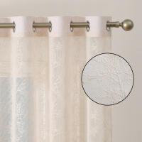 Cortinas Blancas Francesas De Tela Seda Texturizada Beige 84 Pulgadas Largas 1 Panel Para Sala De Estar Translúcidas Y Elegantes - details 1