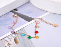 Pulsera De Cadenas Bohemia Playa Lokaer Para Mujer Con Cristales CZ Coloridos Pulsera De Encanto Acero Inoxidable Y Titanio B20114 - details 2